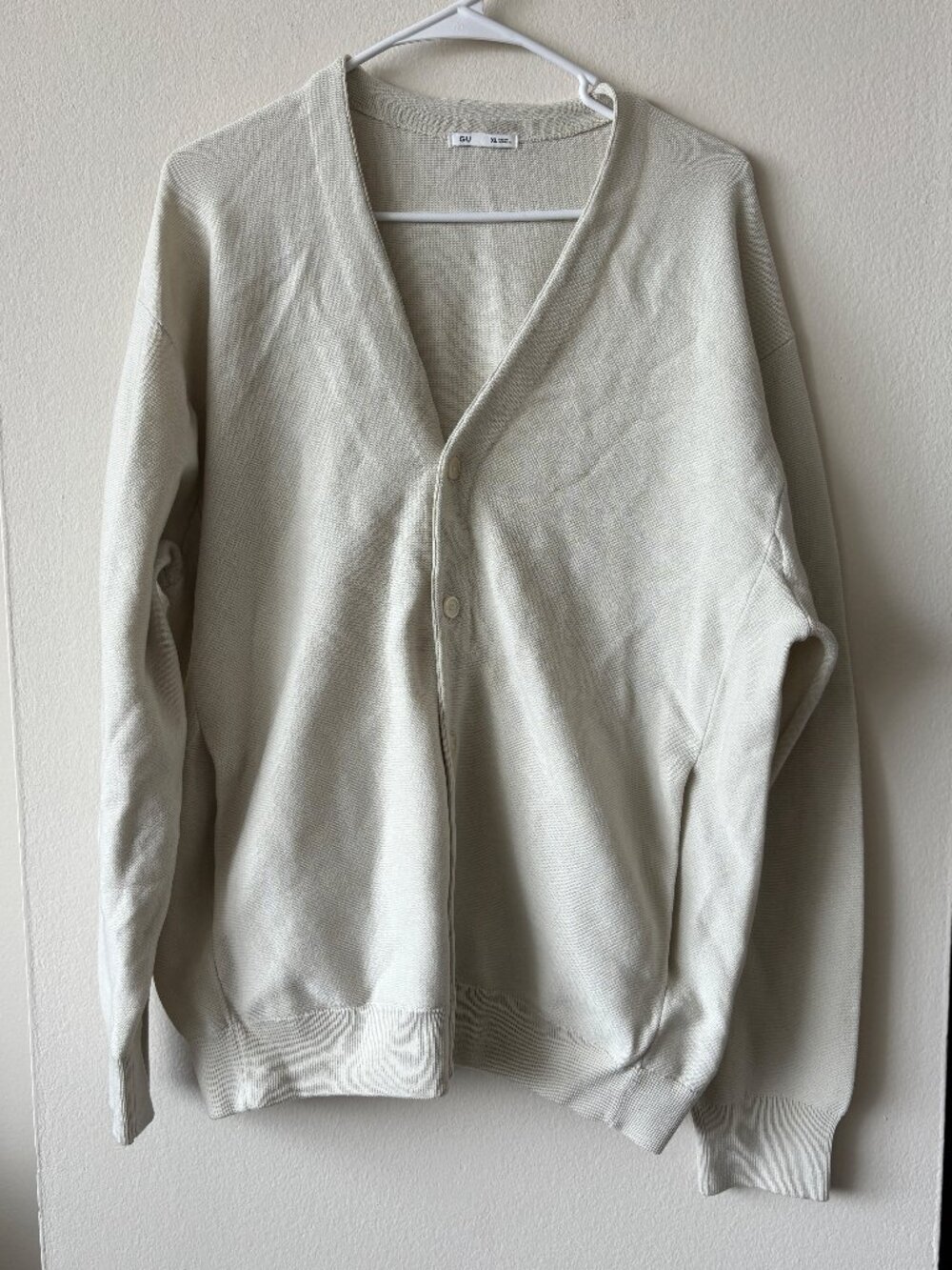 GU Tan Long Sleeve Knit Cardigan - Size XL